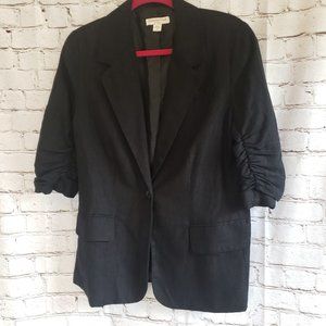 BLACK LINEN COLDWATER CREEK JACKET SZ 10>>SALE PRICED!!
